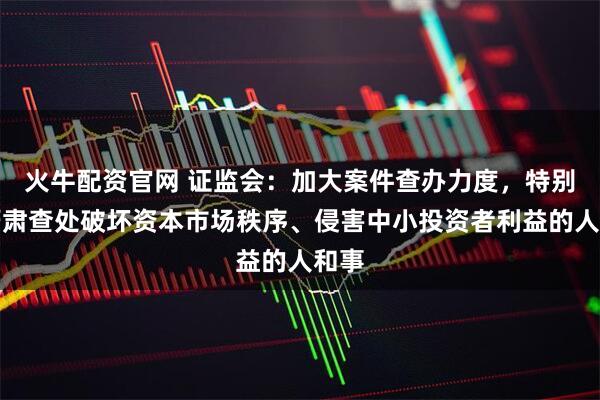 火牛配资官网 证监会：加大案件查办力度，特别是严肃查处破坏资本市场秩序、侵害中小投资者利益的人和事