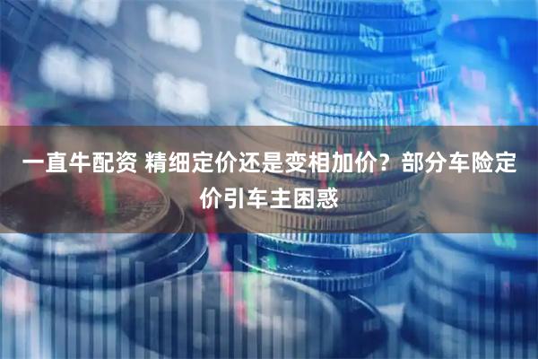 一直牛配资 精细定价还是变相加价？部分车险定价引车主困惑